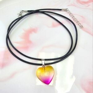 Natural Stone Heart Pendant Necklace​